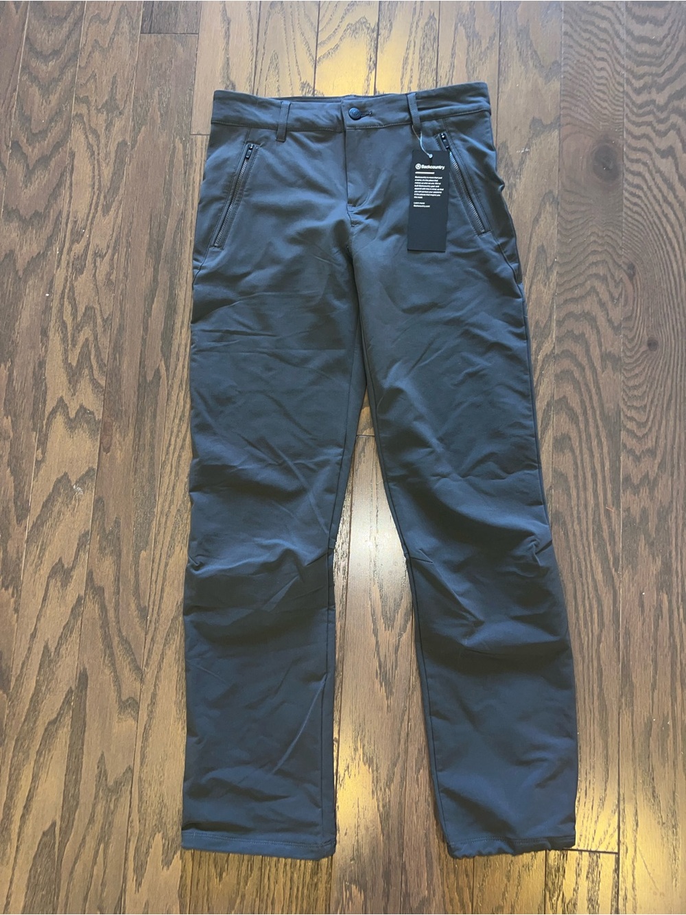 NWT Backcountry Women Charcoal Grey Trail Hiking Pants Zipper Pockets Size 4